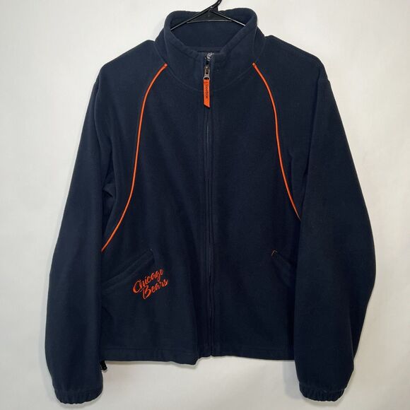 Chicago Bears Reebok NFL Team Apparel Full Zip Fleece Jacket Womens Size L Large - Picture 1 of 10